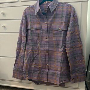 Purple Plaid Flannel Shirt